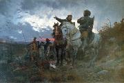 Otto Bache De sammensvorne rider fra Finderup efter mordet pa Erik Klipping Skt. Cacilienat 1286 oil painting artist